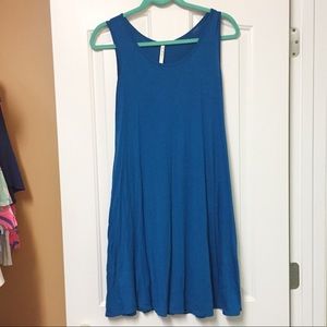 Teal tank dress with pockets